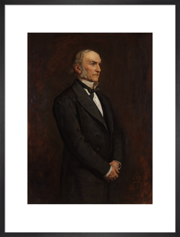 William ewart gladstone portrait print (art print, large, black frame)