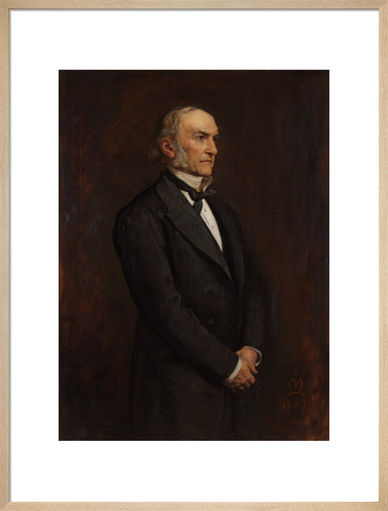 William ewart gladstone portrait print (art print, large, natural frame)
