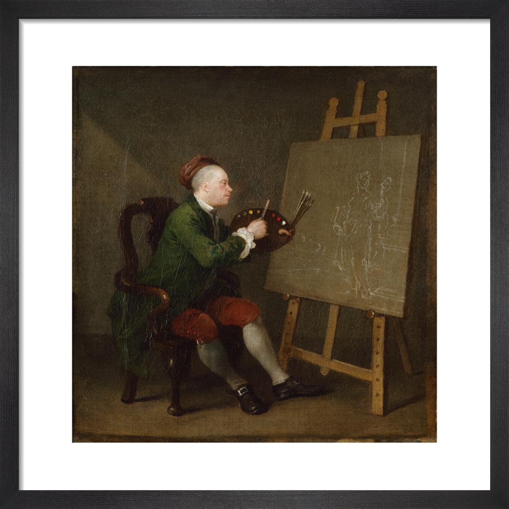 William hogarth portrait print (art print, small, black frame)