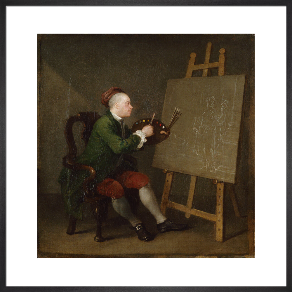 William hogarth portrait print (art print, large, black frame)