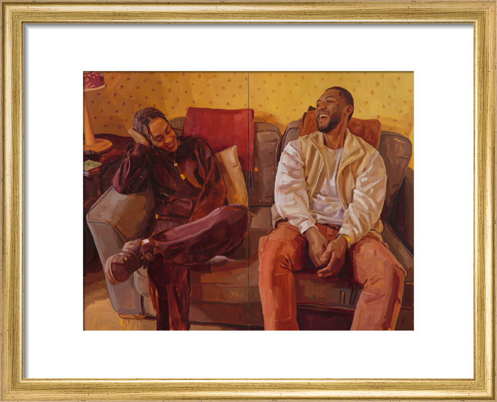 No place like home sweet home (art print, small, gold frame)