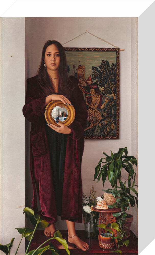 Double portrait with mirror (stretched canvas, small, no frame)