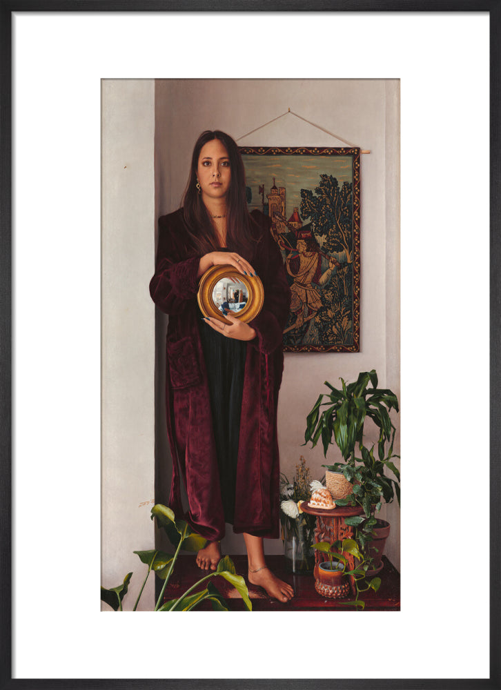 Double portrait with mirror (art print, medium, black frame)