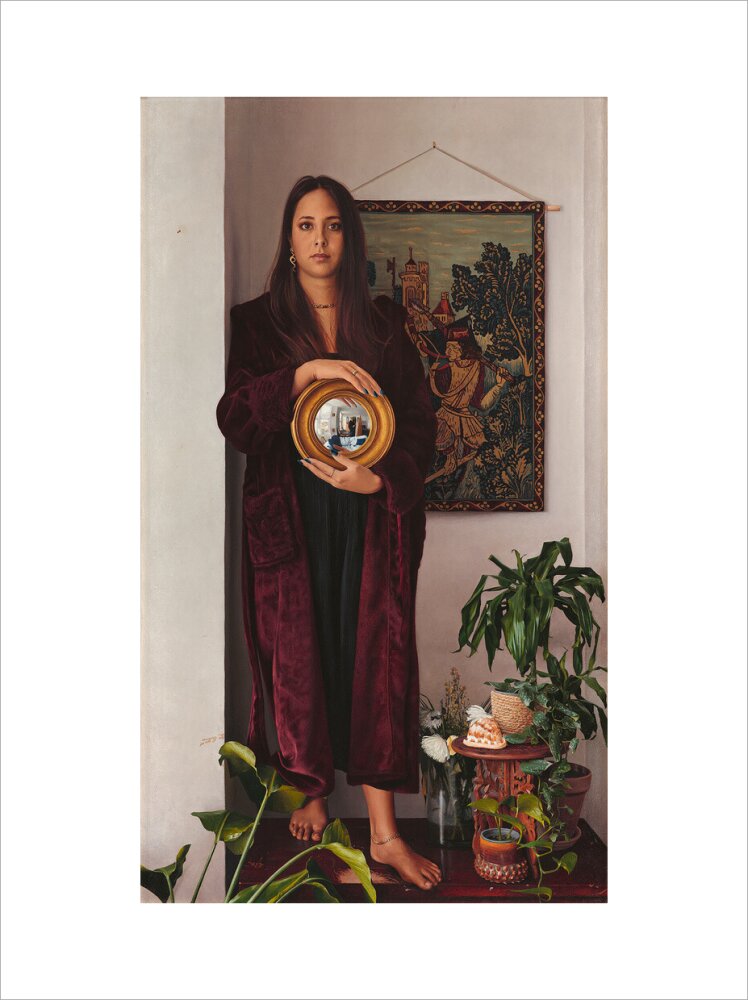 Double portrait with mirror (art print, extra large, no frame)