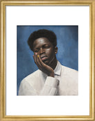 Sheikh in Blue (Art print, Small, Gold frame)