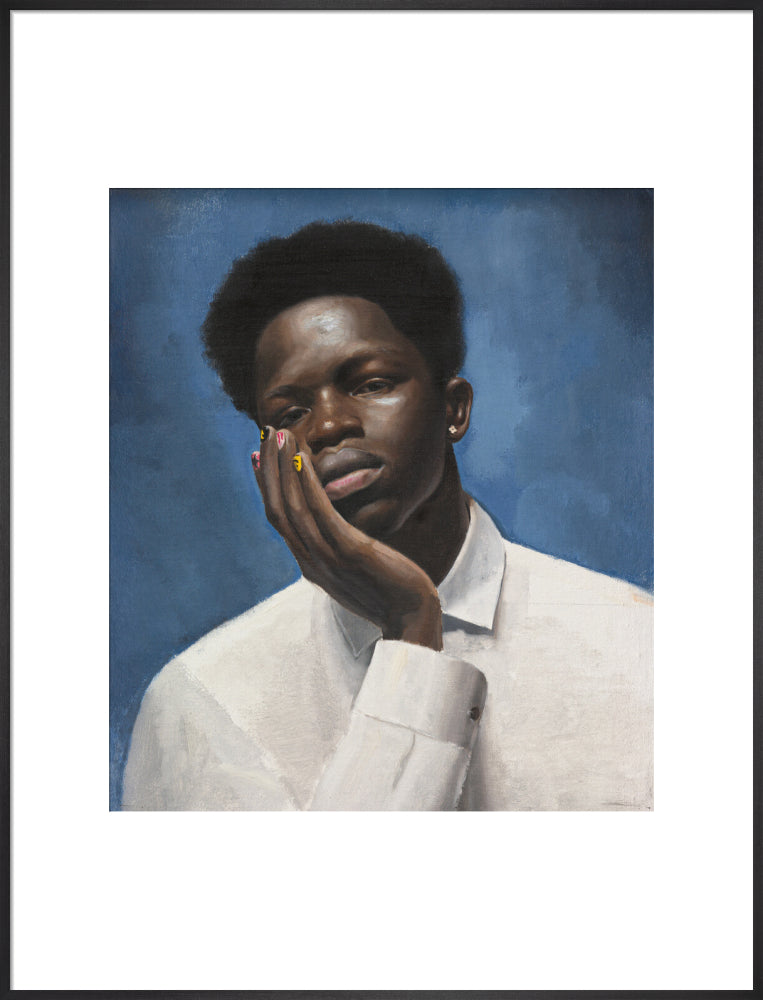 Sheikh in blue (art print, extra large, black frame)