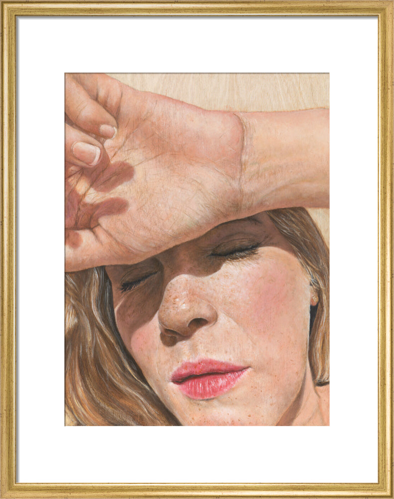 Mummy needs a break (art print, medium, gold frame)
