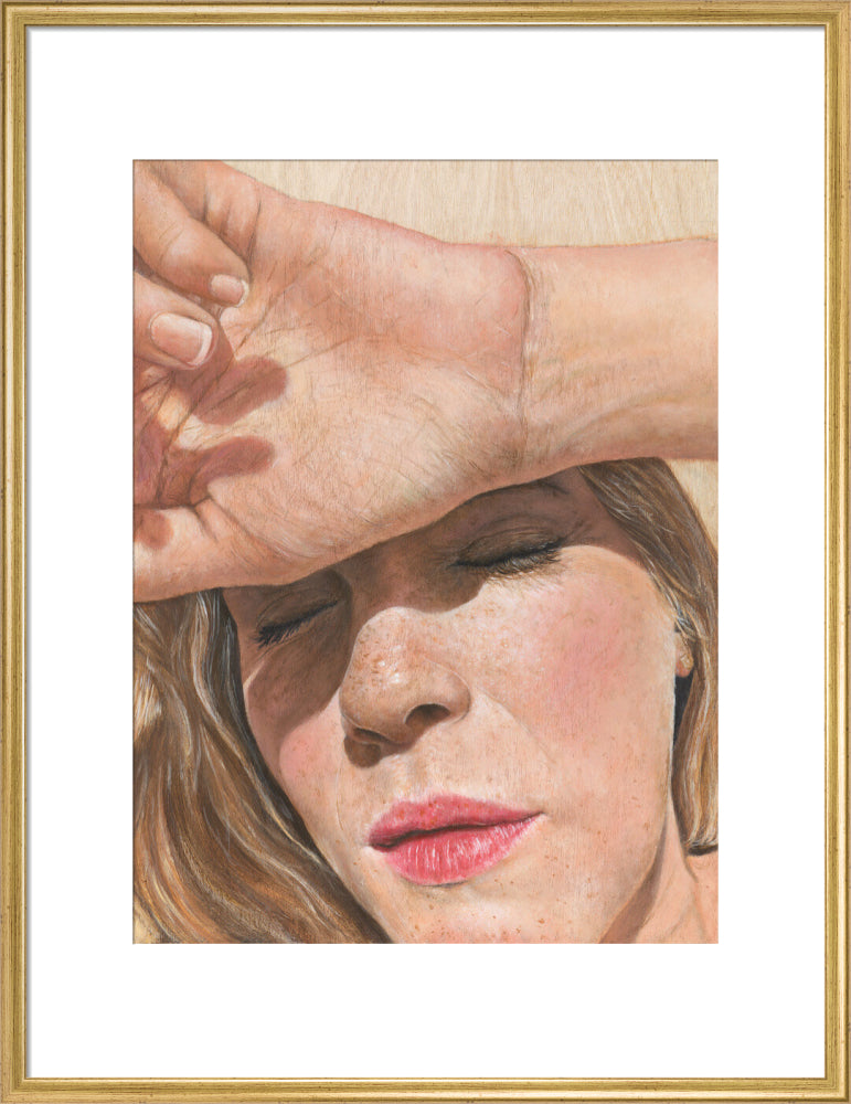 Mummy needs a break (art print, large, gold frame)