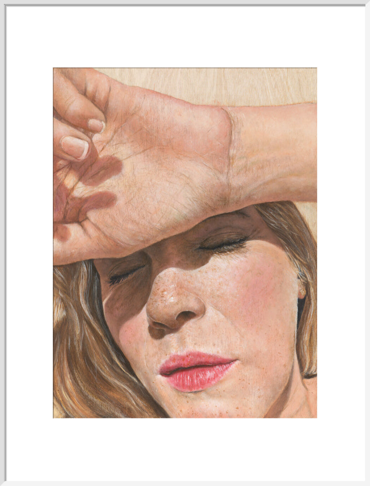 Mummy needs a break (art print, extra large, white frame)