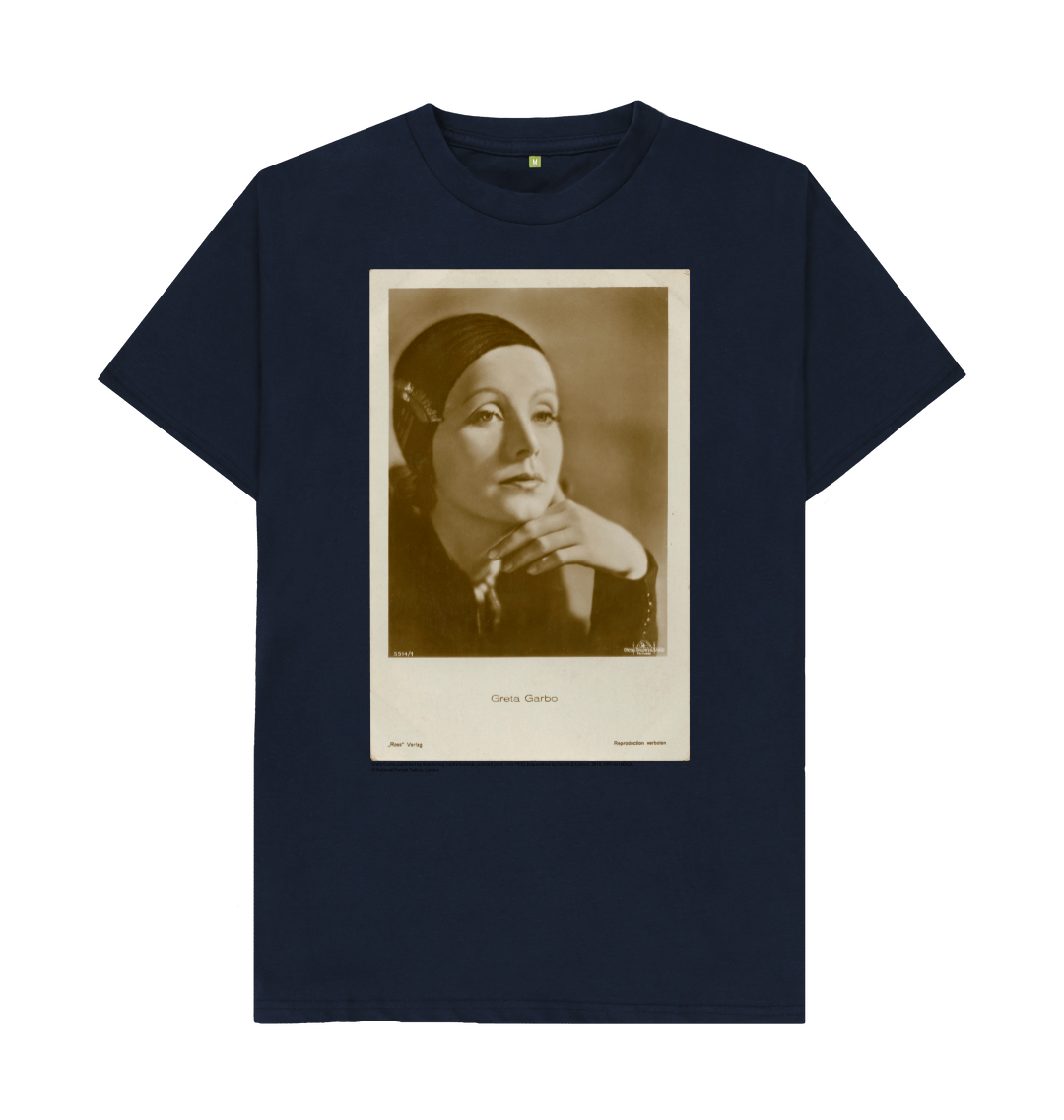 Navy blue printed t shirt front