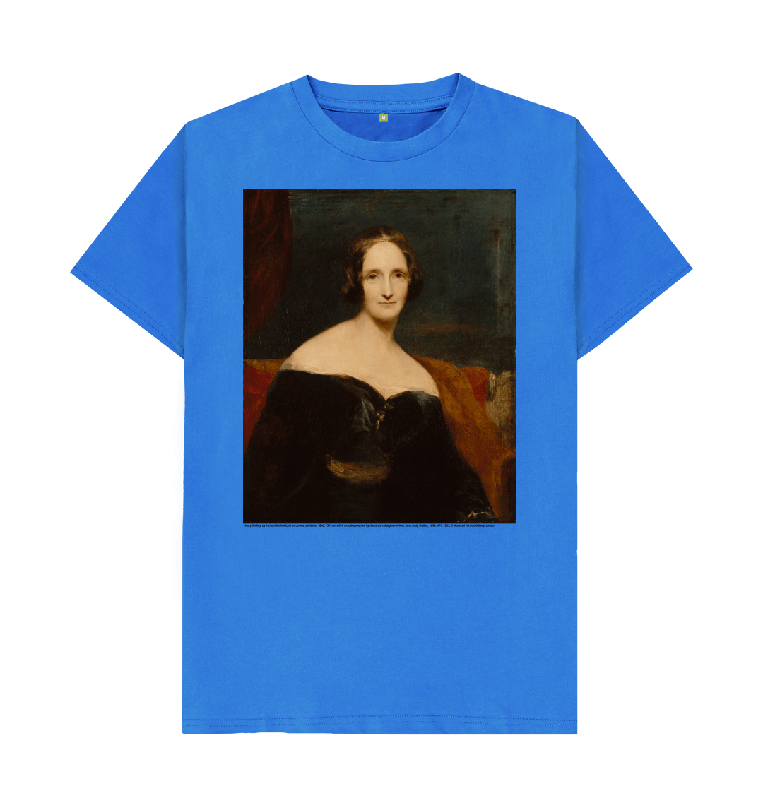 Bright blue printed t shirt front