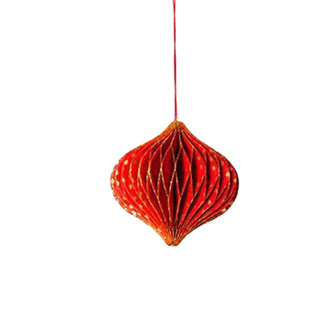 Onion Honeycomb Decoration in Red, Small