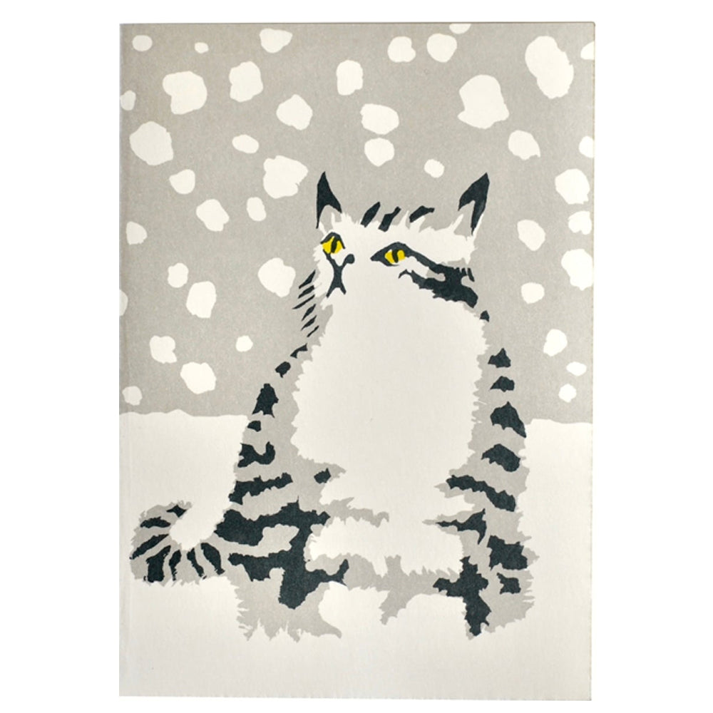Snow cat christmas card