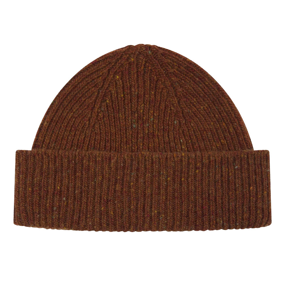 Speckled donegal wool hat chestnut
