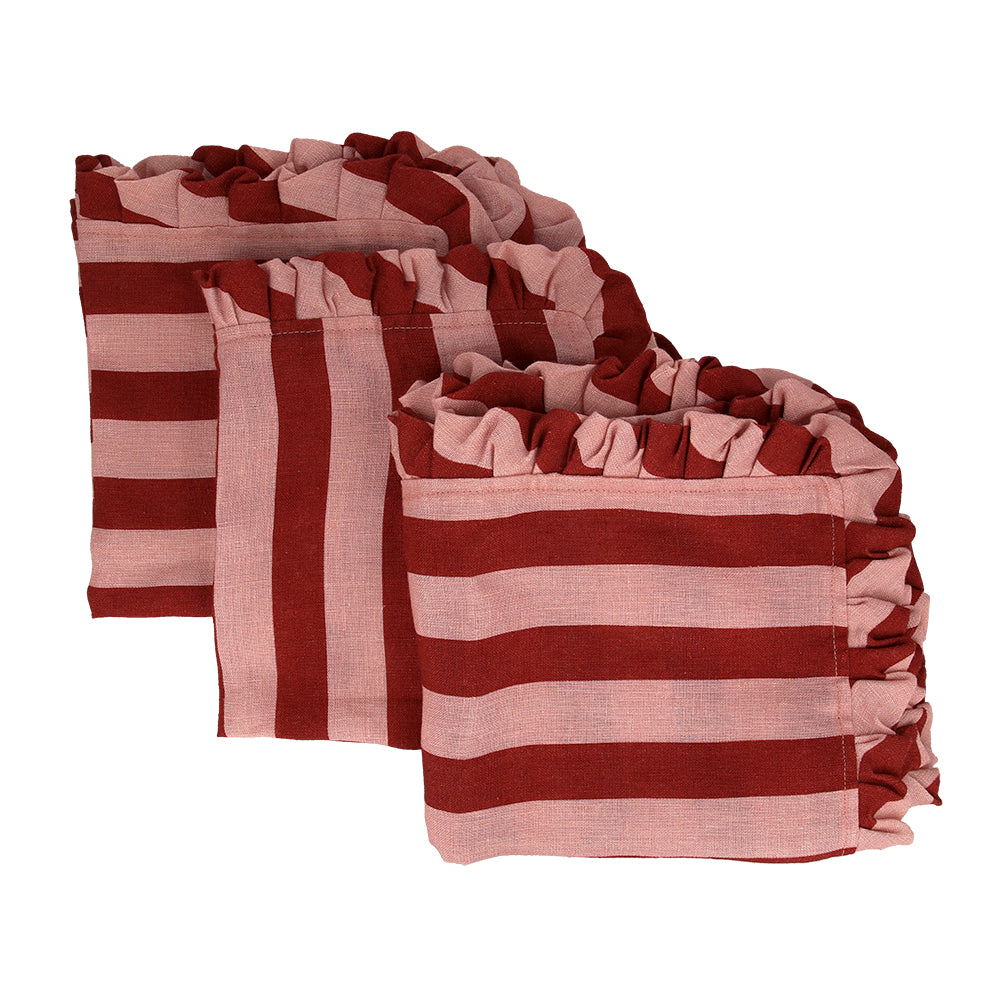 Stripe fabric ruffle napkins 2
