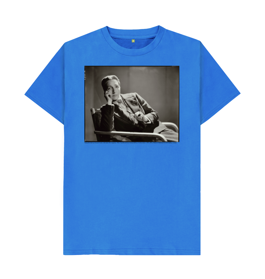 Bright blue printed t shirt front