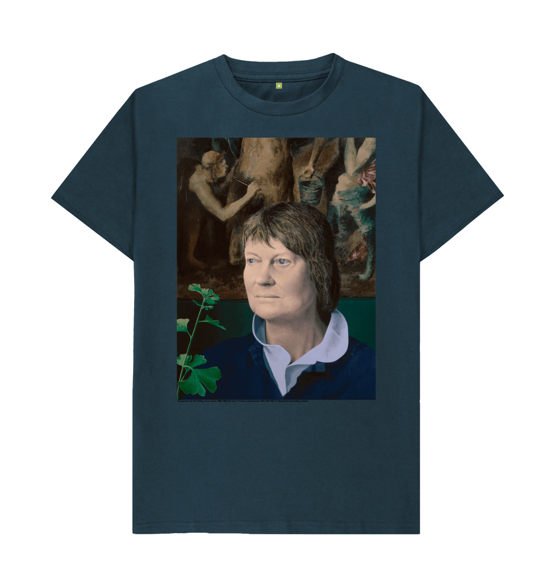 Denim blue printed t shirt front