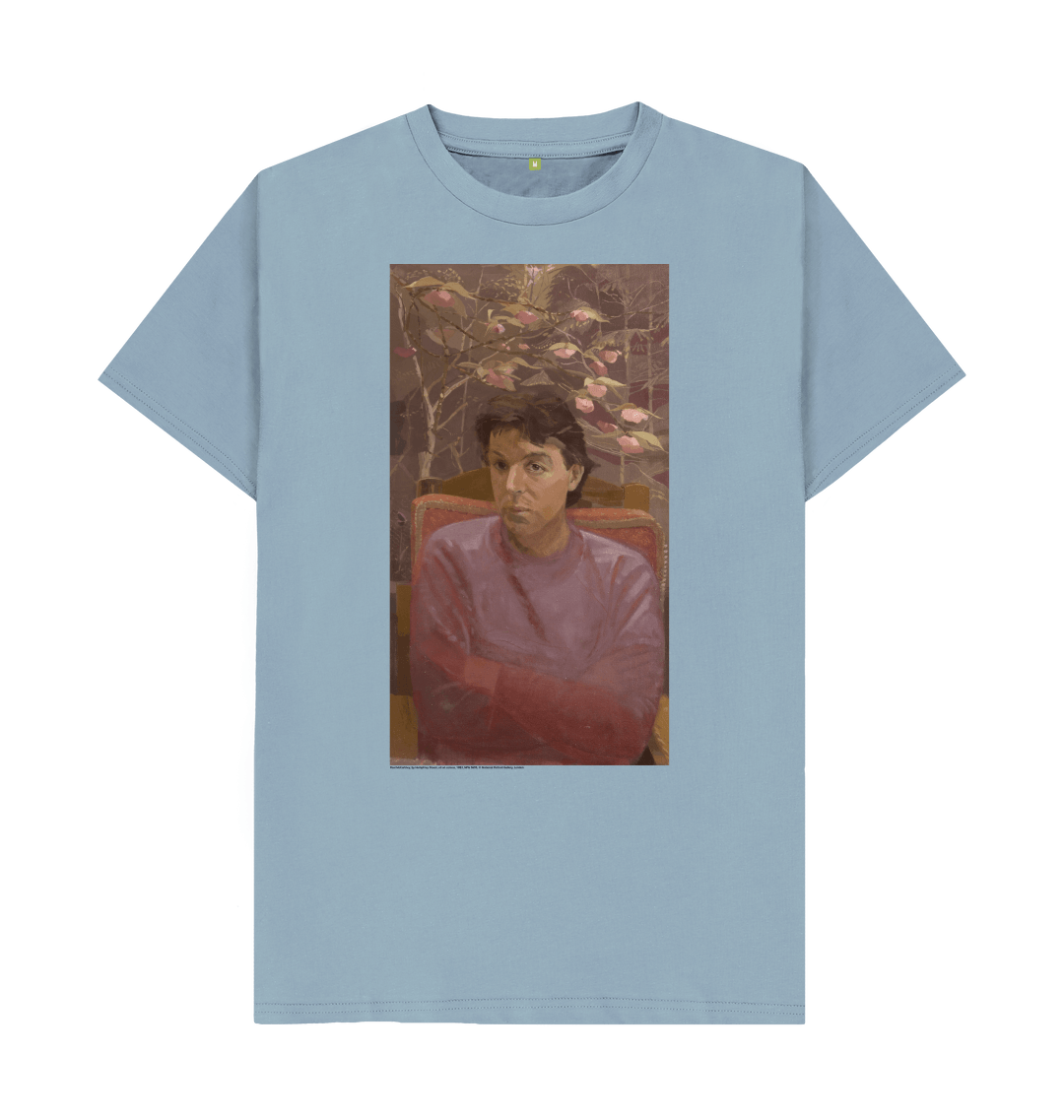 Stone blue printed t shirt front