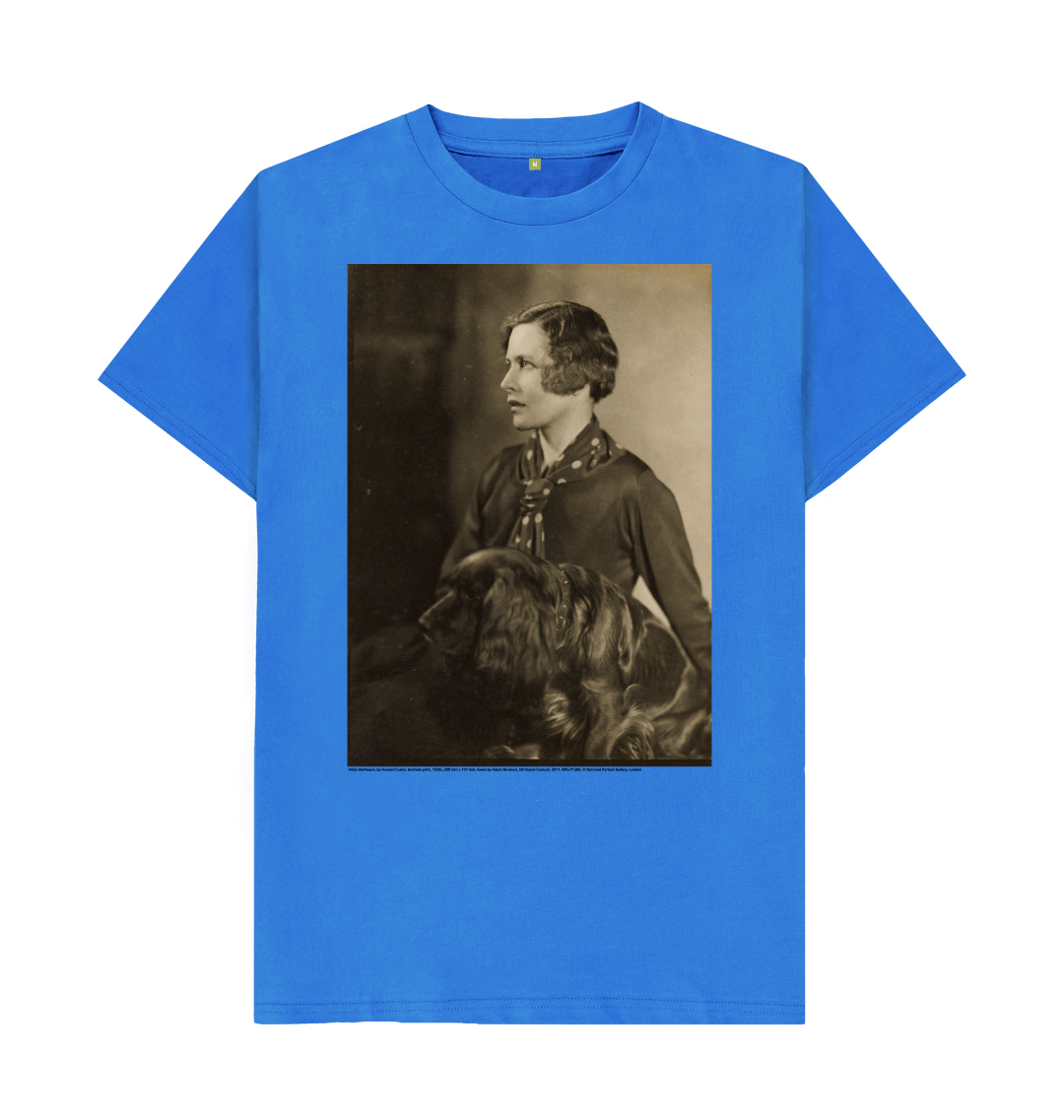 Bright blue printed t shirt front