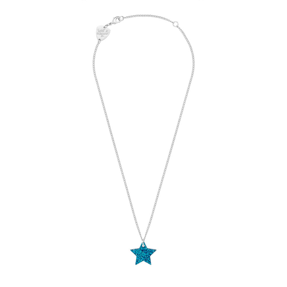 Tatty devine star charm pendant blue glitter