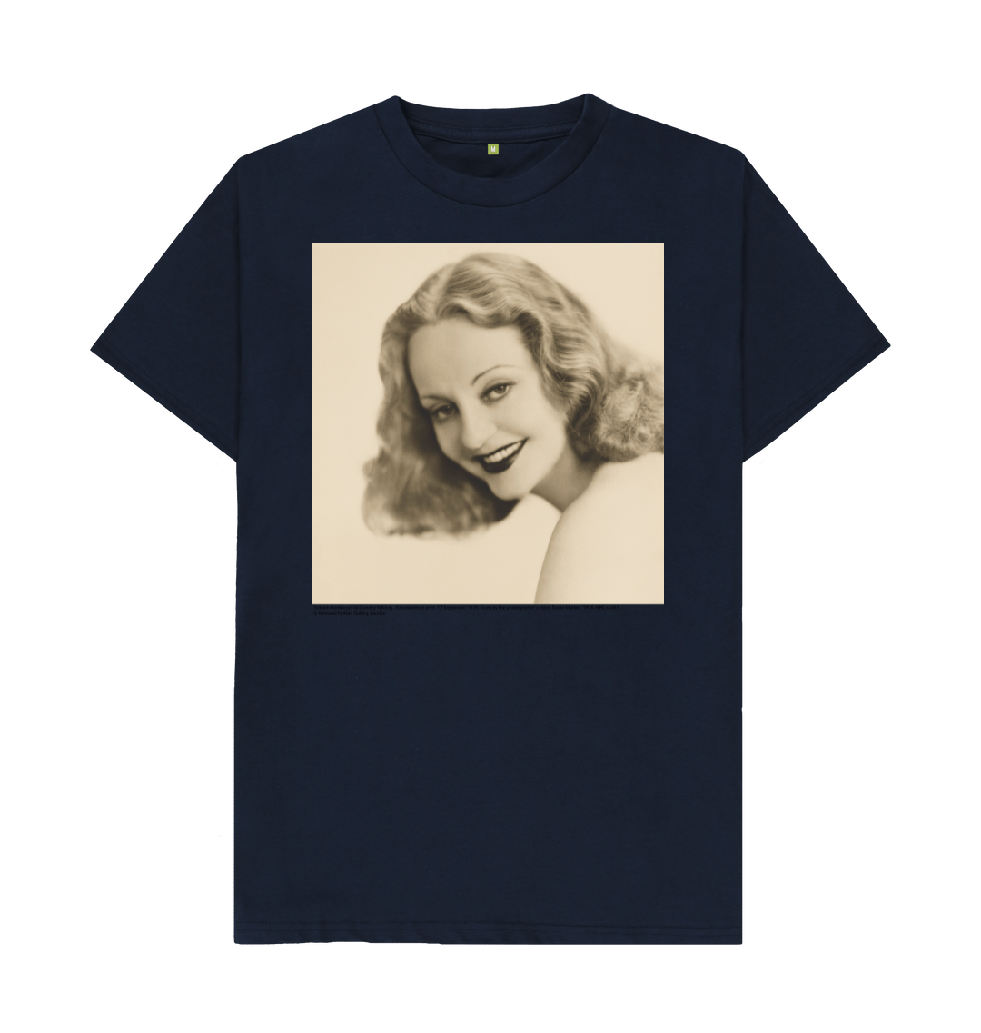 Navy blue printed t shirt front