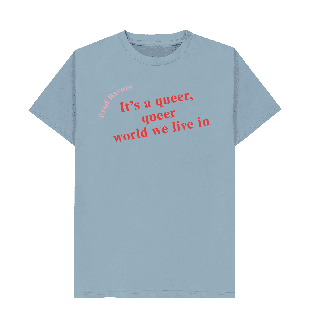Stone blue printed t shirt front