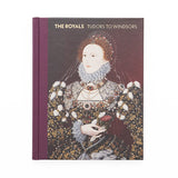 The Royals: Tudors to Windsors book cover featuring a painting of Elizabeth I in an embellished dress. 