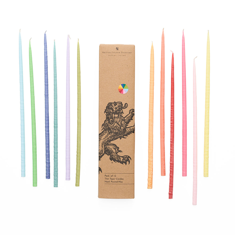 Thin taper candles rainbow