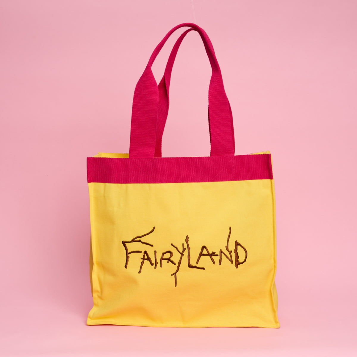 Tim walkers fairyland tote bag yellow pink front blur_d6055886 a4b1 46ed 988e abc4b94e3dc4
