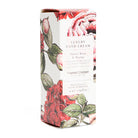 Luxury hand cream packaging with floral design on a white background