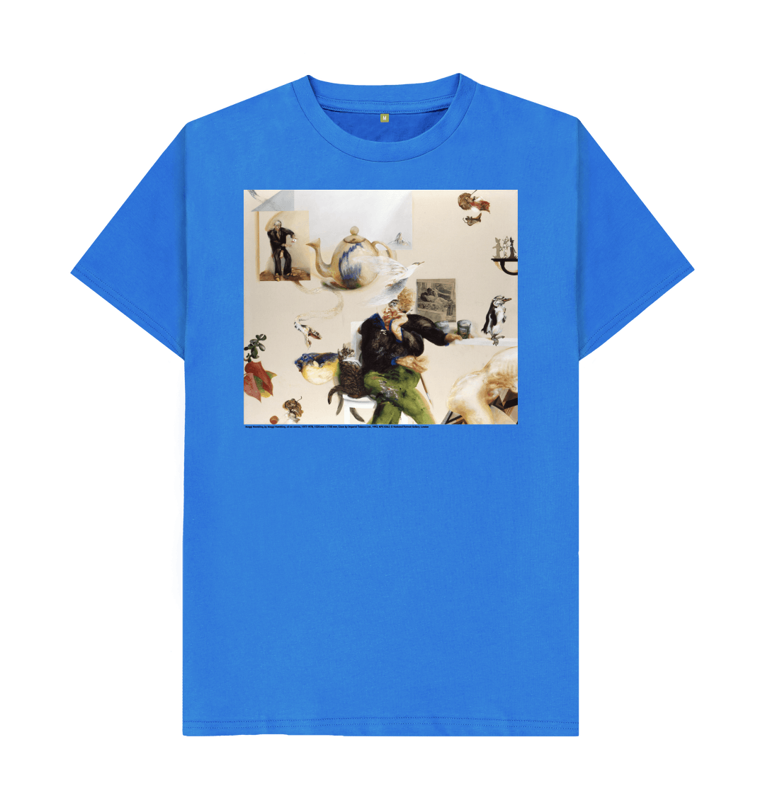 Bright blue printed t shirt front