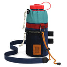 Multicoloured water bottle holder bag with Topo Designs logo on a white background