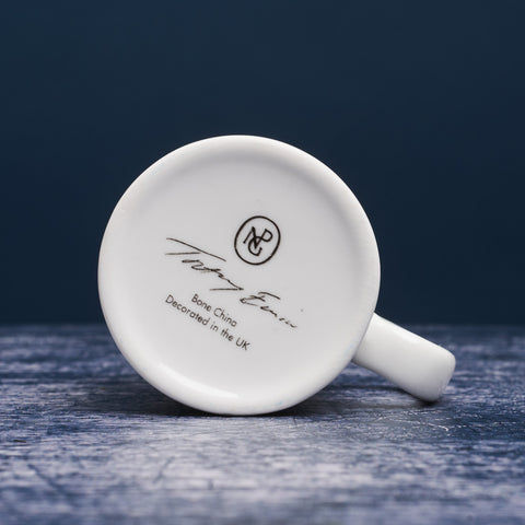 Bottom of milk jug with Tracey Emin signature and NPG logo.