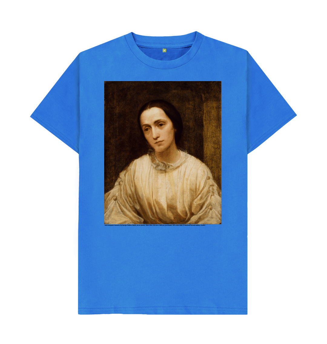 Bright blue printed t shirt front