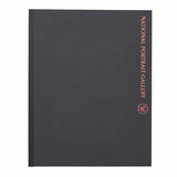 Exterior of black folio with National Portrait Gallery text and monogram in red.