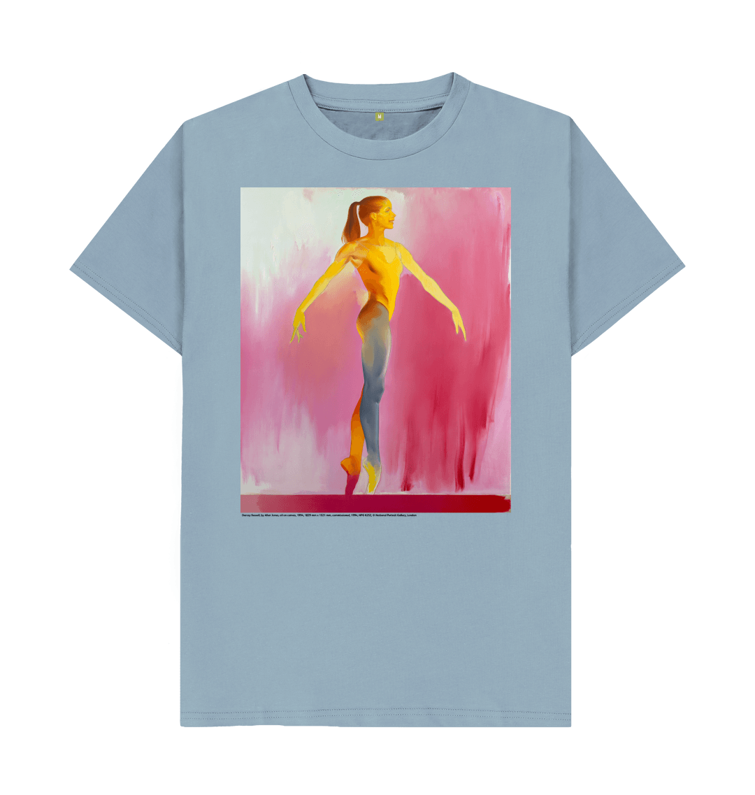 Stone blue printed t shirt front