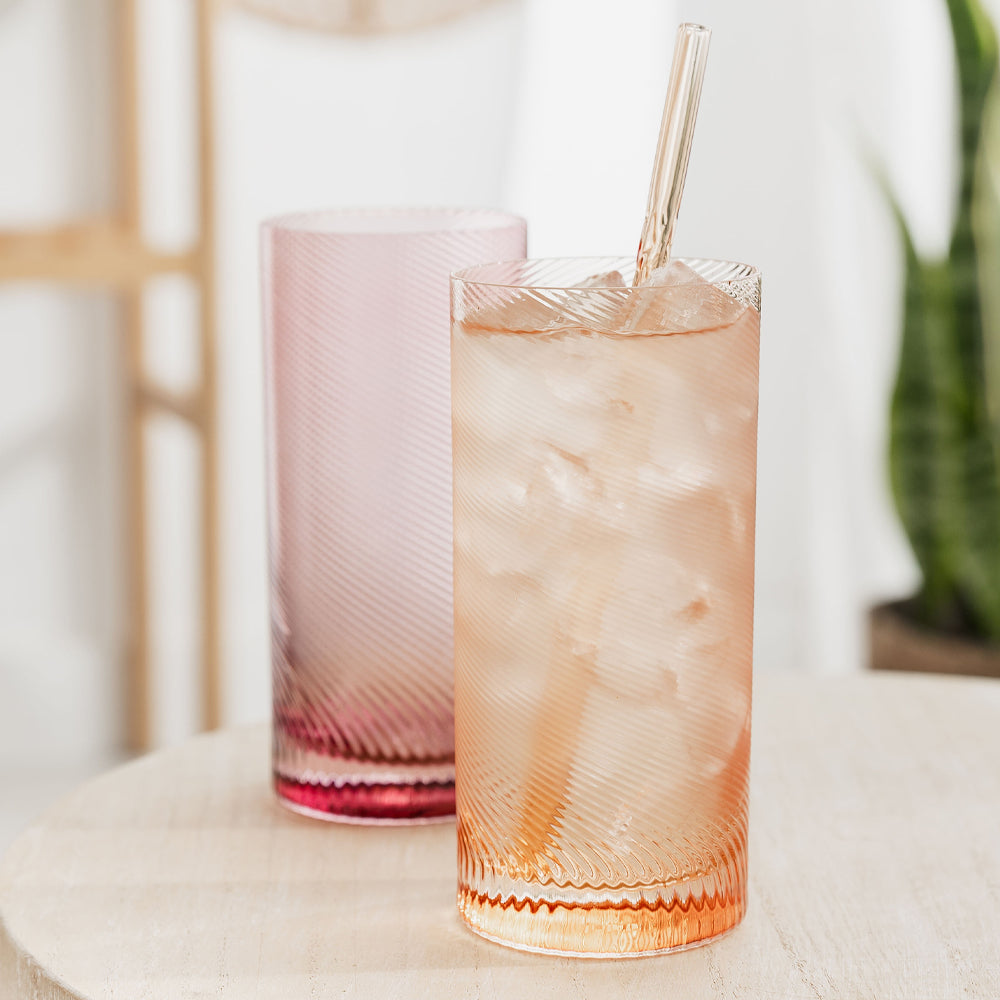 Twist highball tumblers pink peach styled