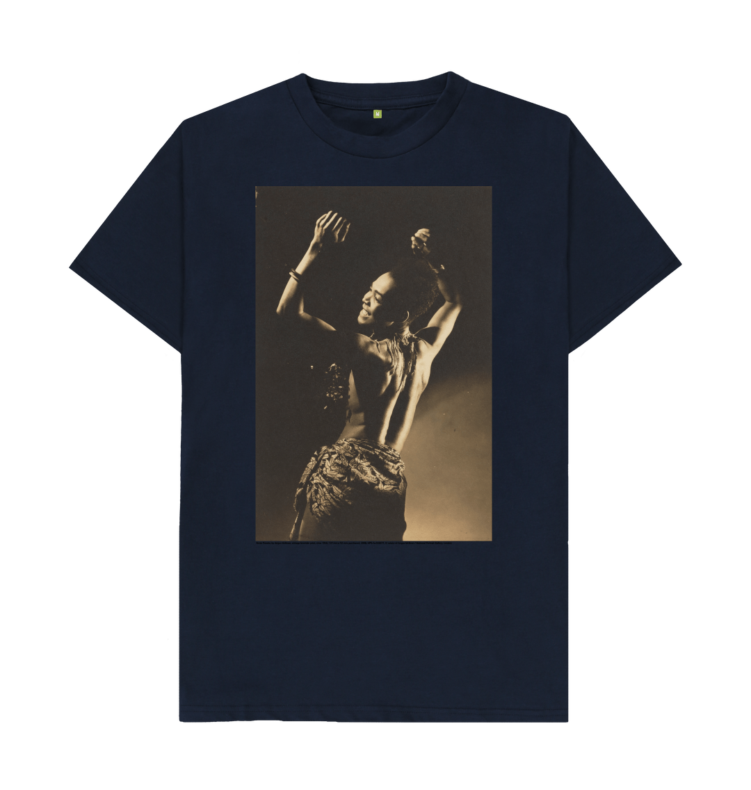 Navy blue printed t shirt front