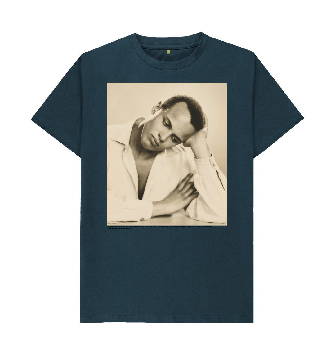 Denim blue printed t shirt front