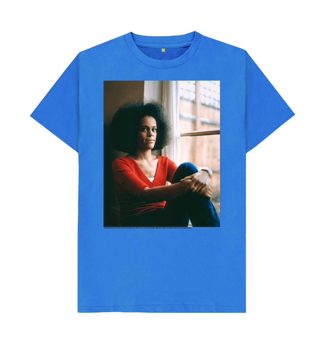 Bright blue printed t shirt front
