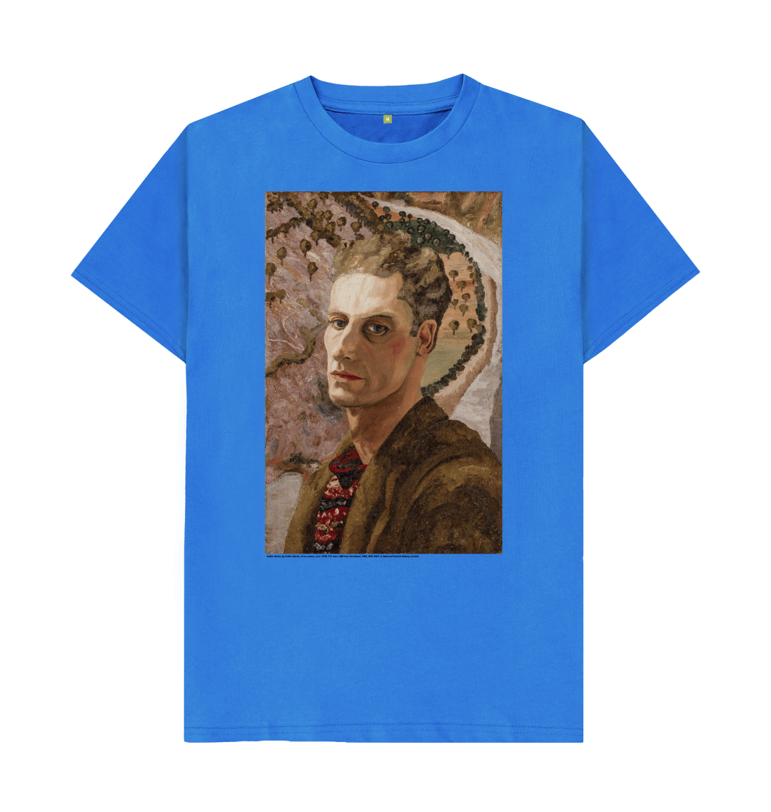 Bright blue printed t shirt front
