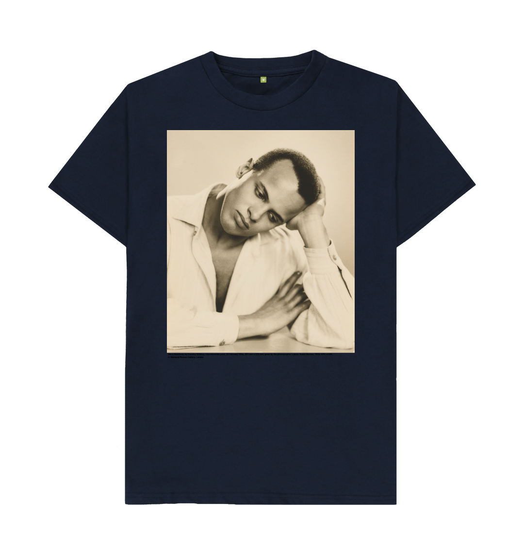 Navy blue printed t shirt front