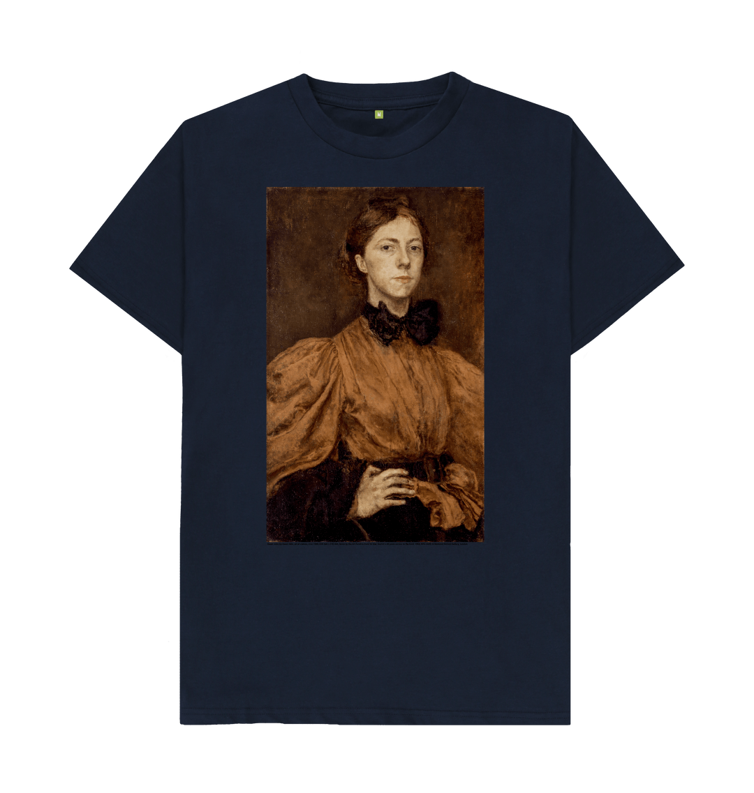 Navy blue printed t shirt front