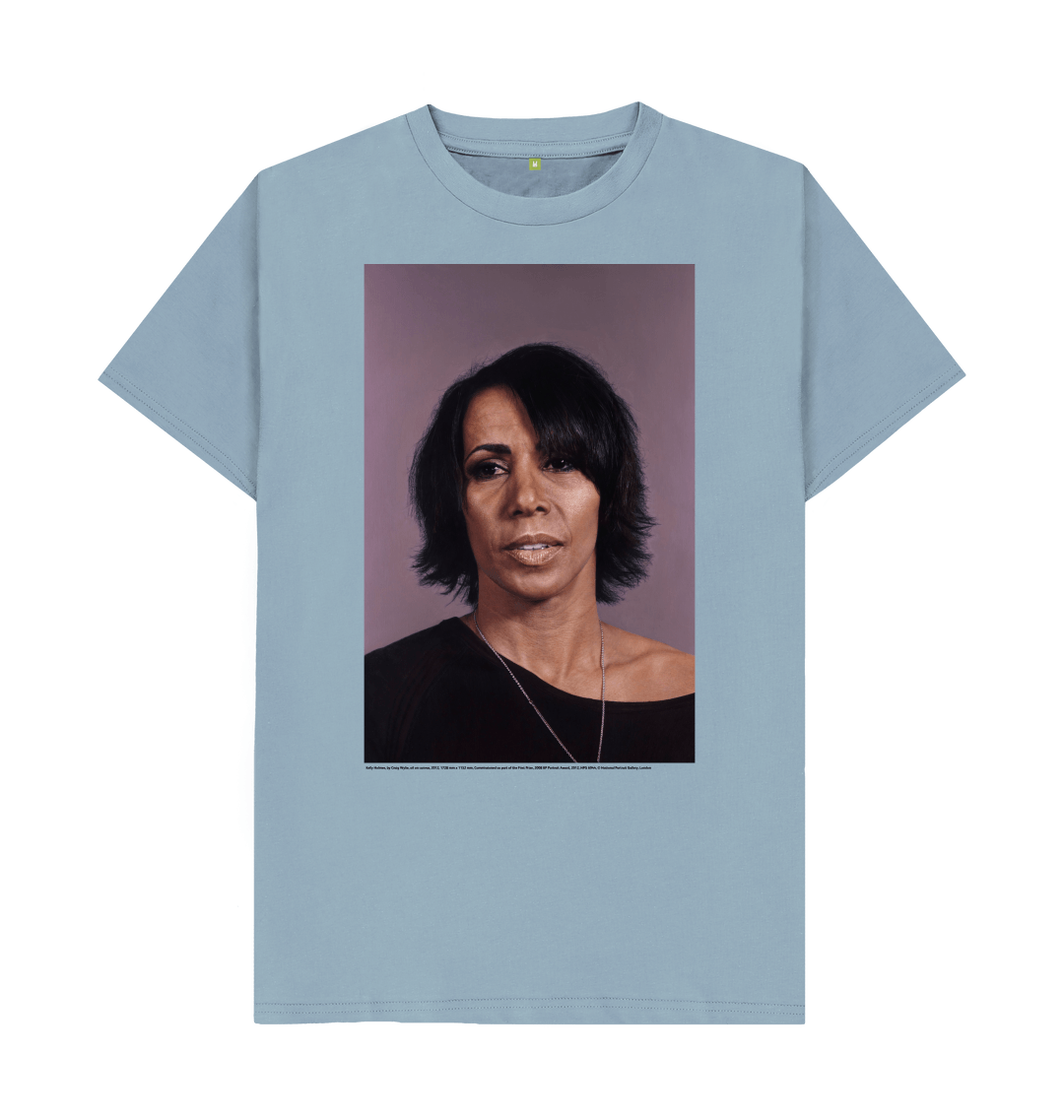 Stone blue printed t shirt front