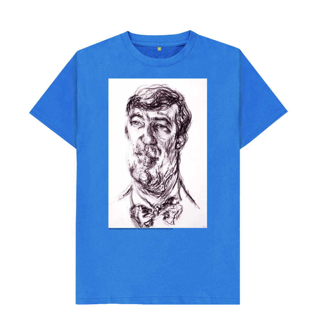 Bright blue printed t shirt front