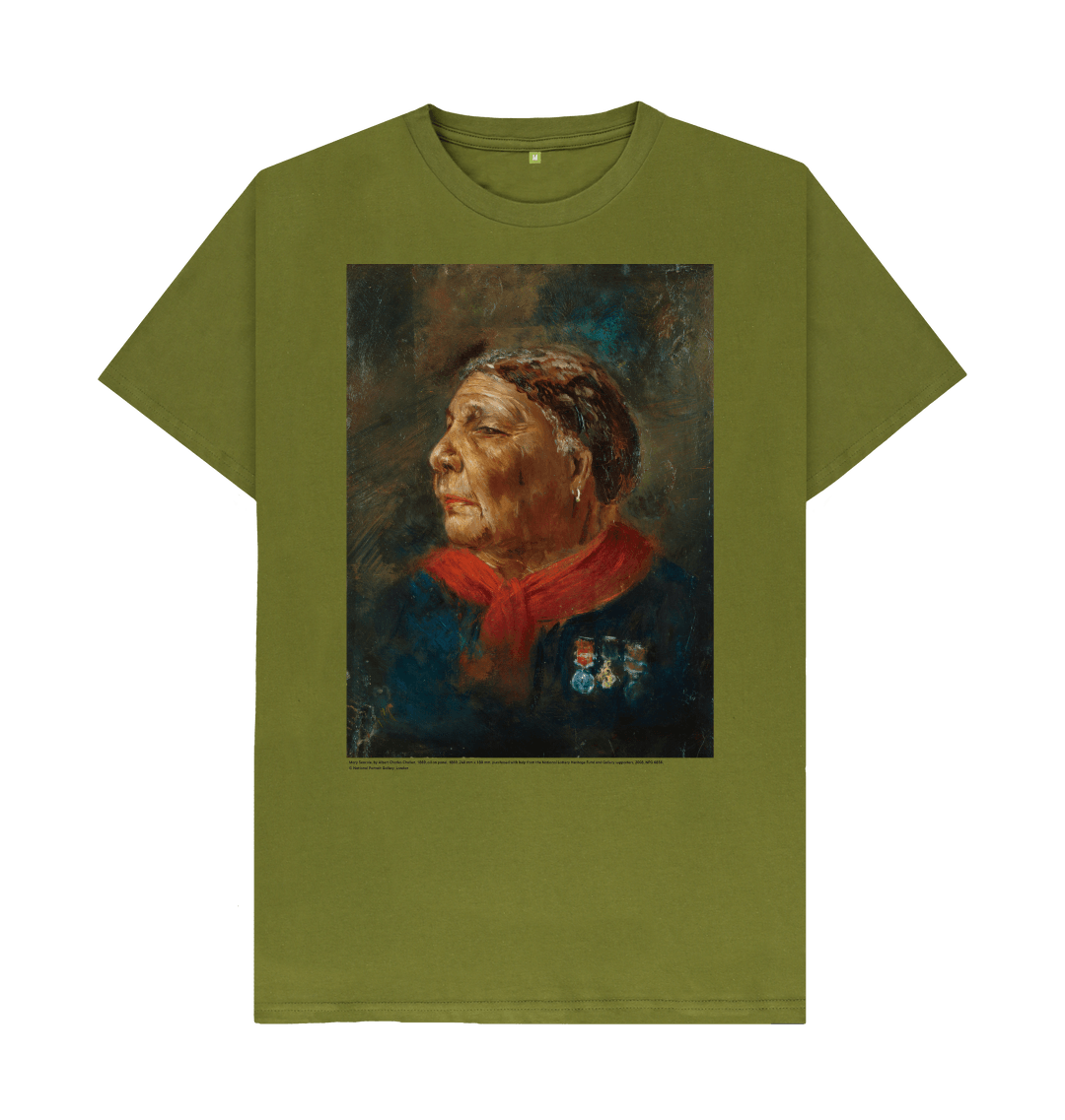 Moss green printed t shirt front
