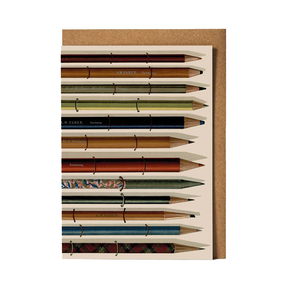 Vintage pencils greetings card