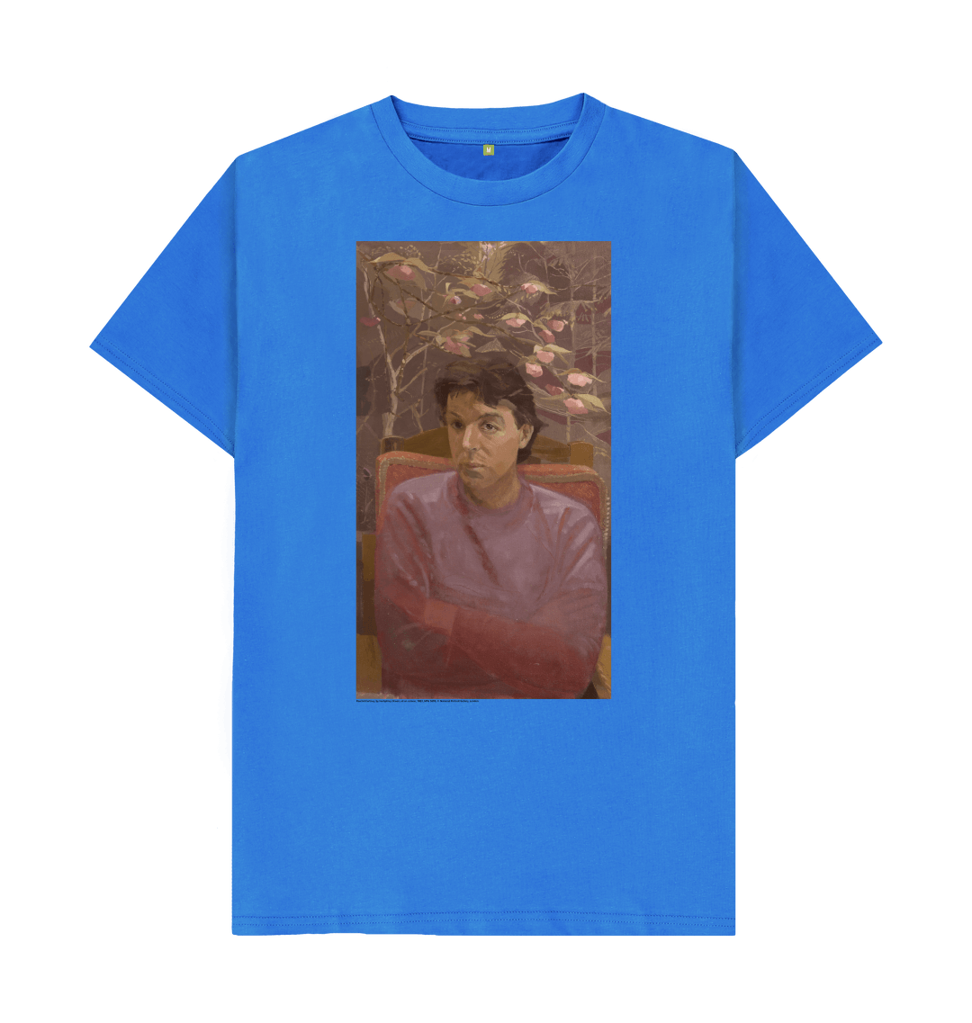 Bright blue printed t shirt front