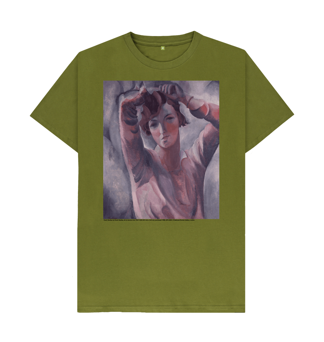 Moss green printed t shirt front