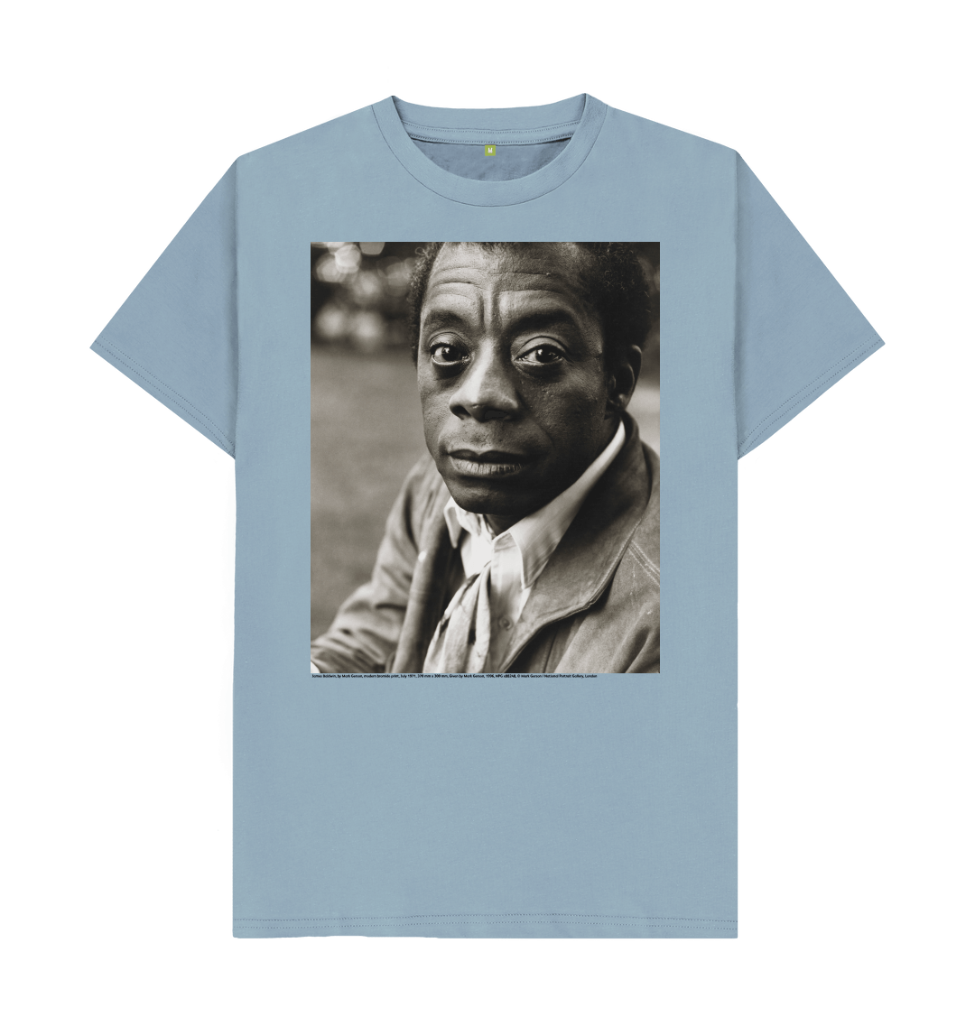 Stone blue printed t shirt front